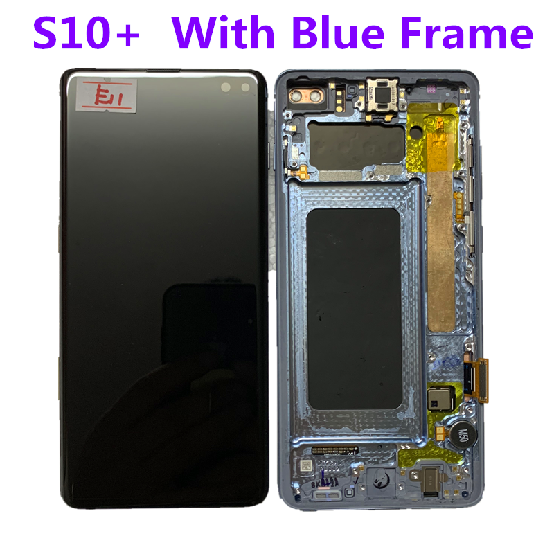 Original Super AMOLED display touch screen For Samsung Galaxy S10 G973F S10+ G975F S10PLUS G975U lcd display With Frame screen