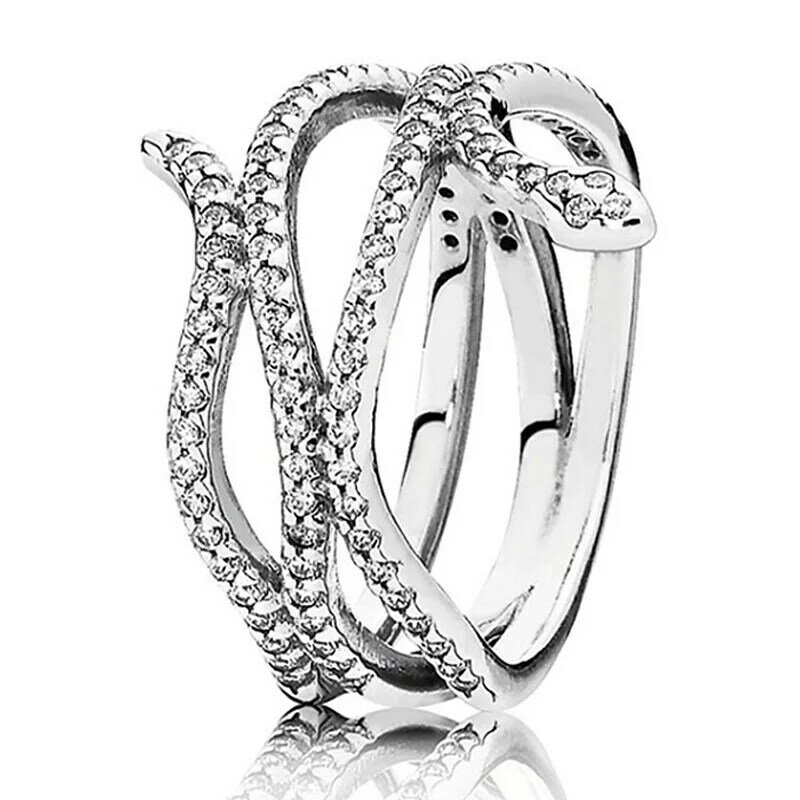 Новое женское серебряное кольцо в виде змеи, цветка клевера
