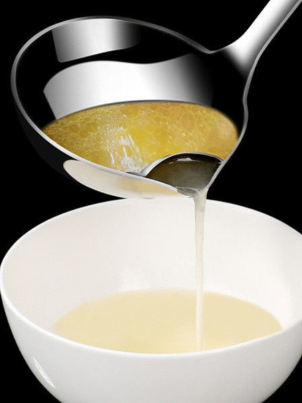 2PCS 2022 New 304 stainless steel oil filter oil-separating oil leakage spoon oil soup separation oil leakage spoon For Kitchen