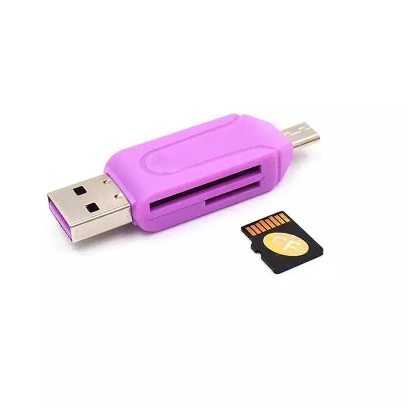 جديد المصغّر USB 2 في 1 OTG قارئ بطاقات عالية السرعة العالمي OTG TF/SD بطاقة ل أندرويد تمديد الكمبيوتر رؤوس