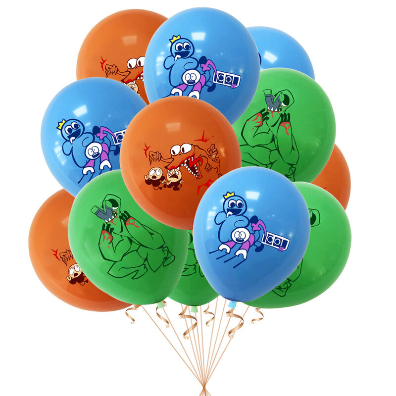 Arco-íris amigos decorações de festa monstro tema balões banner bolo topper desenhos animados estilo do jogo crianças festa de aniversário suprimentos conjunto