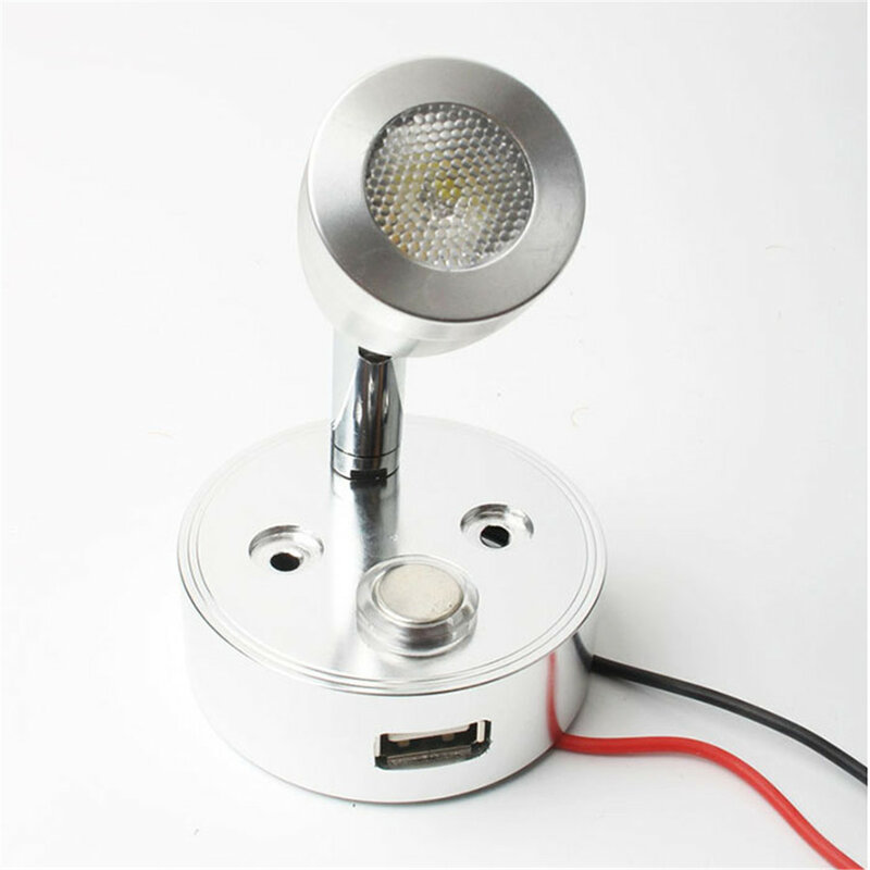 مصباح قراءة LED يعمل باللمس ، مصباح قراءة RV ، قابل للتعتيم ، 12 فولت ، 24 فولت ، مع واجهة USB ، قارب ، مصباح حائط led