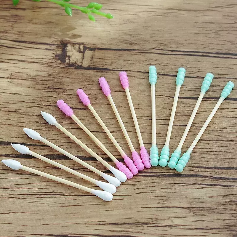 100pcs/ Pack Double Head Cotton Swab Women Makeups Cotton Buds Tip For Medical Wood Sticks Nose Ears Cleaning Health Care Tools