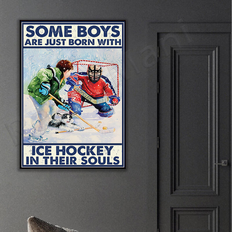 Einige Jungen Sind Nur Geboren Mit Hockey In Ihre Seelen Vertikale Poster, Hockey Poster, Hockey Liebhaber Geschenk