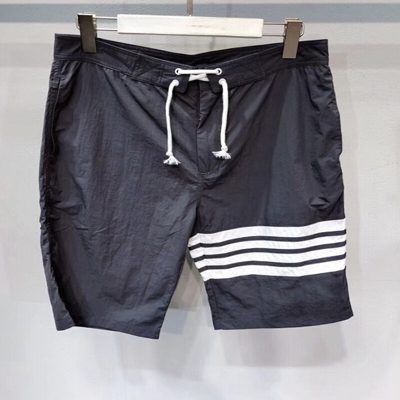 TB THOM Couple Breathable Beach Pants Summer Striped Casual Five Points Quick Dry Pants High Quality Shorts Luxury Trend Shorts