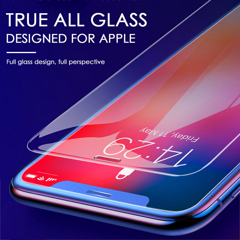 4PCS Tempered Glass for iPhone 11 12 13 Pro XR X XS Max Screen Protector on for iPhone 12 Pro Max Mini 7 8 6 6S Plus 5S SE Glass