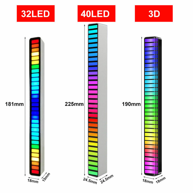 RGB-подсветильник ка светодиодсветодиодный с управлением звуком, декоративная лампа для дома, телевизора, компьютера, настольного компьютер...
