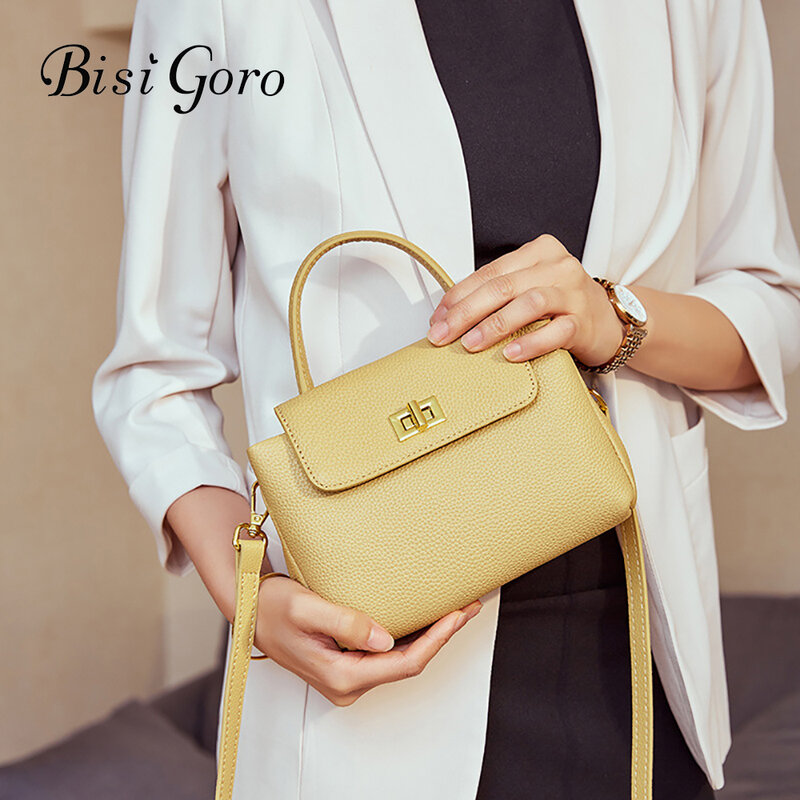 Bisi Goro-bolso de hombro de cuero genuino para mujer, bandolera de diseñador de lujo, a la moda