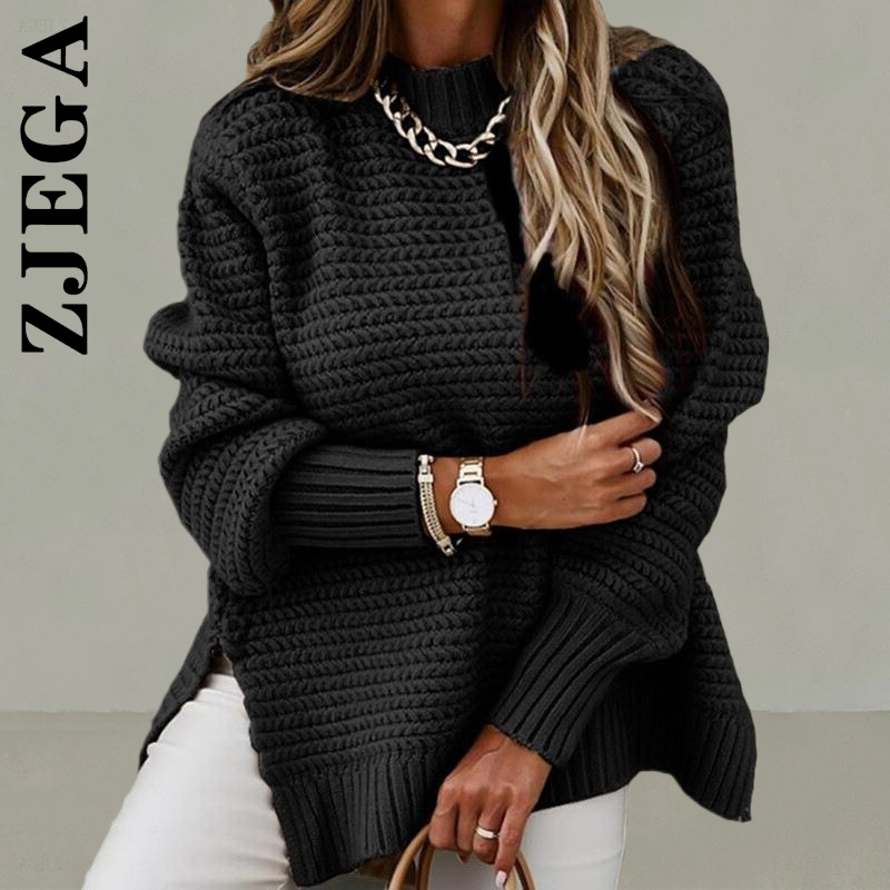 Zjega Women Sweater Fashion Knitted Korean Girl Chic Sweaters Ladies Leisure Simple Top Women Pullovers Female Women's Clothing