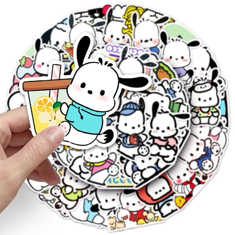 10/30/50pcs Kawaii Sanrio Pochacco Cartoon Stickers Aesthetic Decals Scrapbook Laptop Phone Suitcase Decoration Sticker Kids Toy