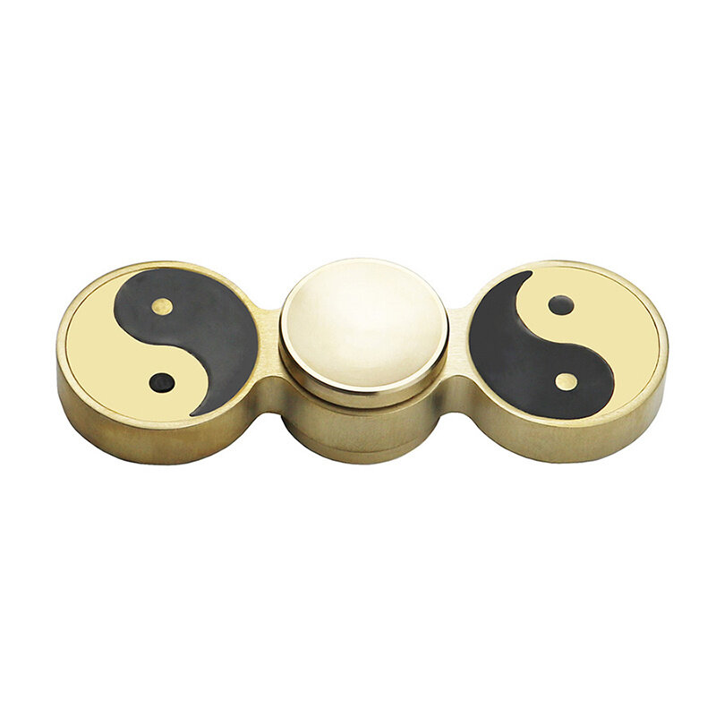 Chinese Style Pure Copper Brass Metal Fingertip Gyro Taichi Bagua Finger Gyro Decompression Stress Relief Toy Fidget Spinner