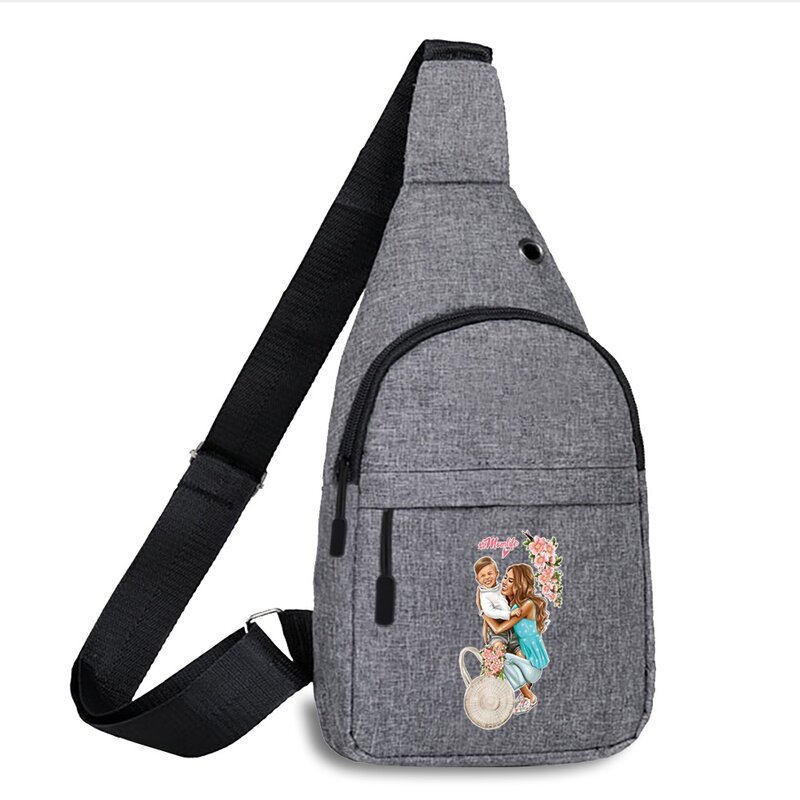 Men's Chest Bag New Multifunctional Outdoor Sports Canvas Bag Shoulder Casual Fashion Messenger Bags Mother Series Printing