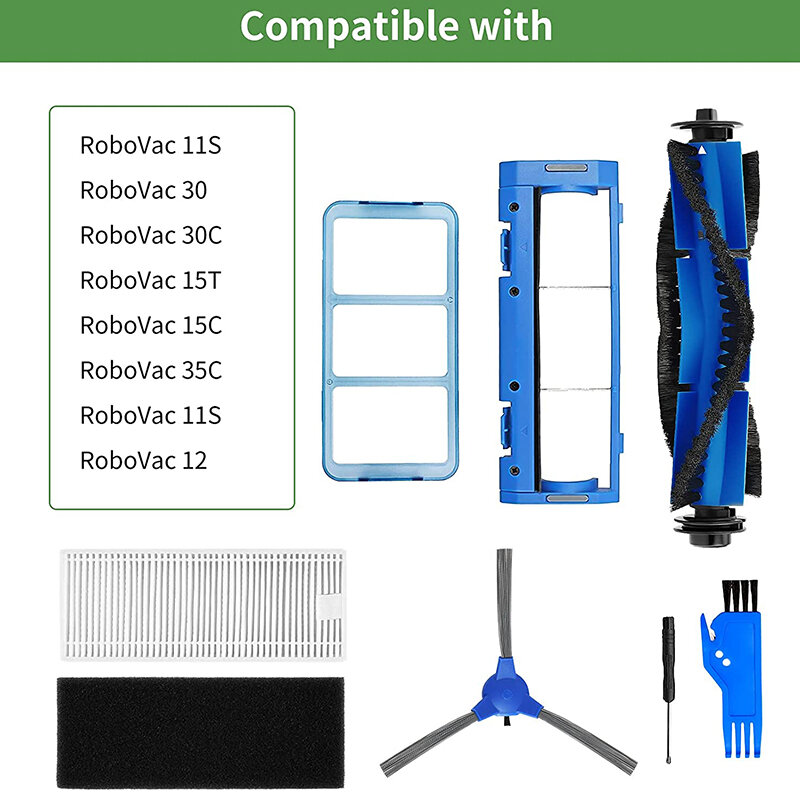 Kit Aksesori Suku Cadang Pengganti 22 Paket Kompatibel dengan Eufy RoboVac 11S 12 30C 15T 15C 35C Vacuum Cleaner Robotic
