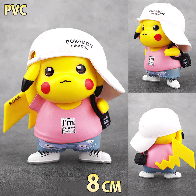 Demon Slayer Pikachu Cosplay Movable Doll Children’s Gift Elf Ball Pokemon Game Anime Doll Toy Anime Toys For Children Baby
