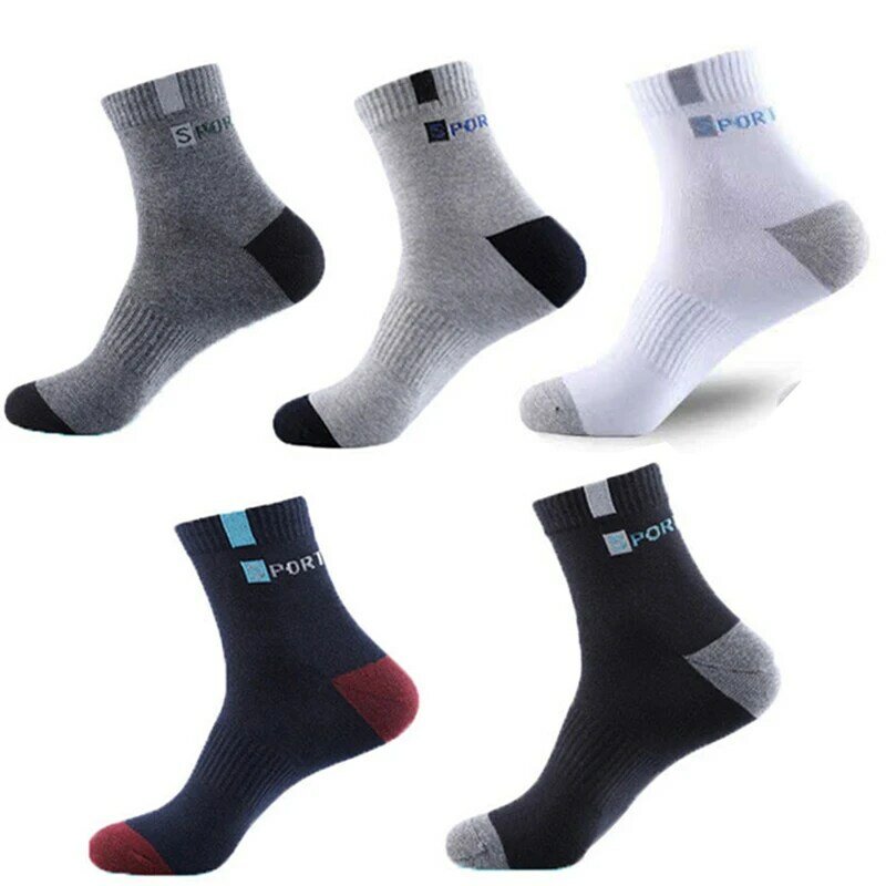 5Pairs Men Bamboo Fiber Autumn Winter Men Socks Breathable Cotton Sports Sock Breathable Deodorant Business Socks Size 37-45