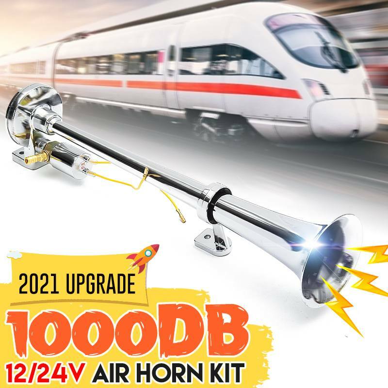 1000DB 12-24V Auto Air Horn Hochtöner Elektrische Horn Rohre Air Horn Universal Für Automobil Auto Zug Lkw motorrad Super Laut