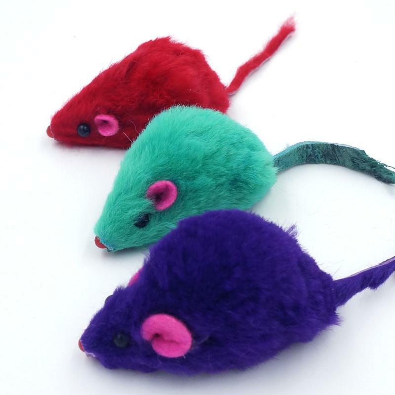 Criativo rato falso pet brinquedos, mini torre acessórios para gatos, engraçado jogando para gatinho, multi cor aleatória, tamanho 5x2cm, 5pcs