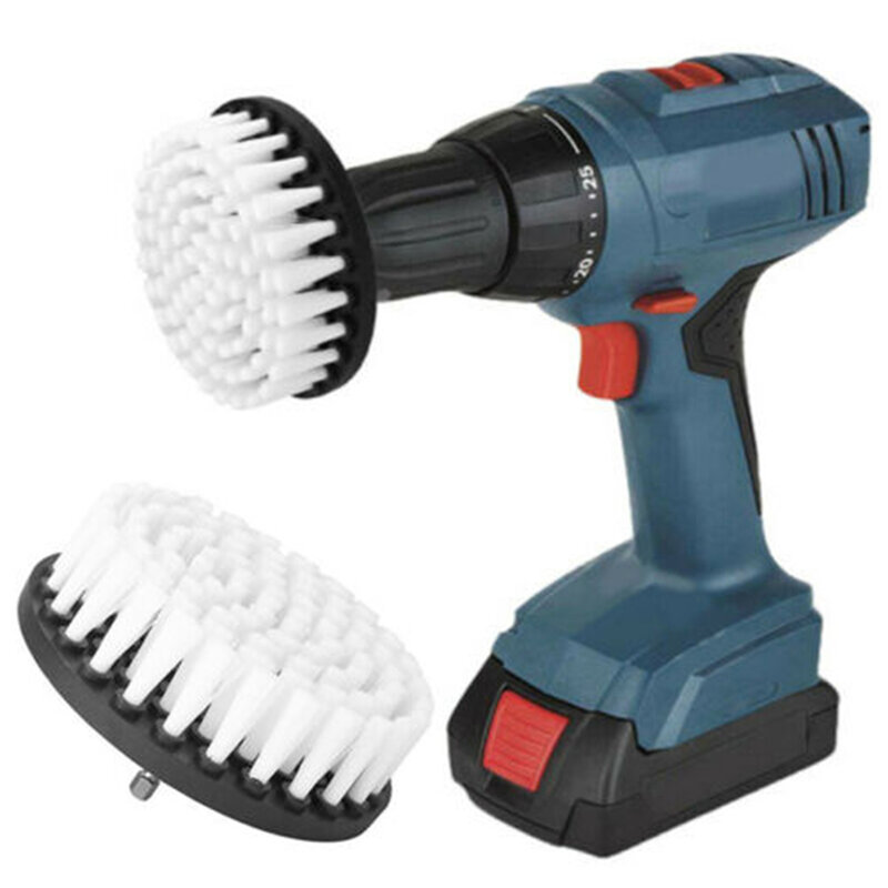 2Pcs 4Inch/100mm Electric Drill Brush Plasstic Soft Brush For Cleaning Carpet Leather Surface Cleaning