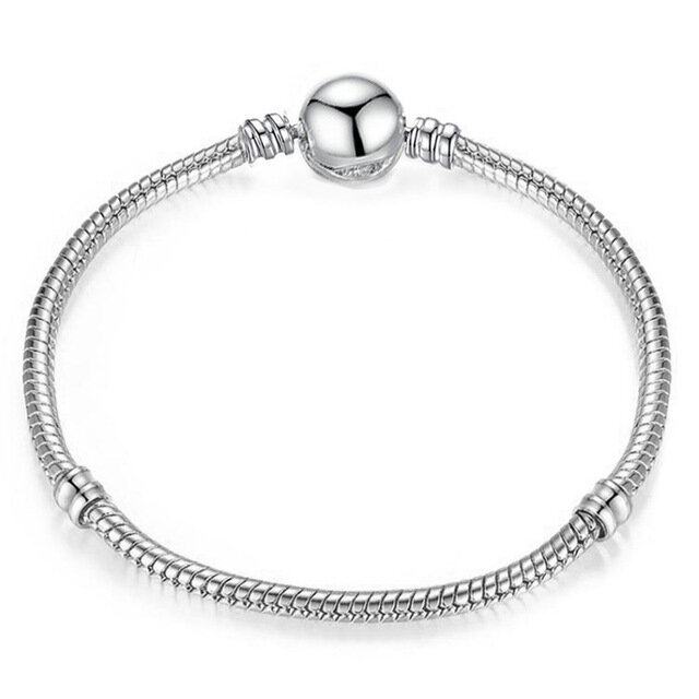 Hoge Kwaliteit Originele Zilveren Sieraden Gift Plated Snake Chain Diy Charm Armband Voor Vrouwen Gift Zilveren Kleur Sieraden Ornamenten