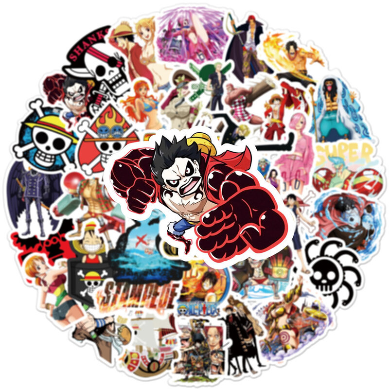10/30/50 Buah Kartun Satu Potong Stiker Anime Decal Mainan Anak Laptop Bagasi Motor Mobil Skateboard Keren Stiker Tahan Air