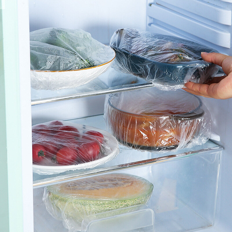 Haushalt Verdickt Einweg Kunststoff Wrap Hülse Kühlschrank Lebensmittel Anti-geruch Schüssel Abdeckung Frische-halten Hülse Elastische Mund