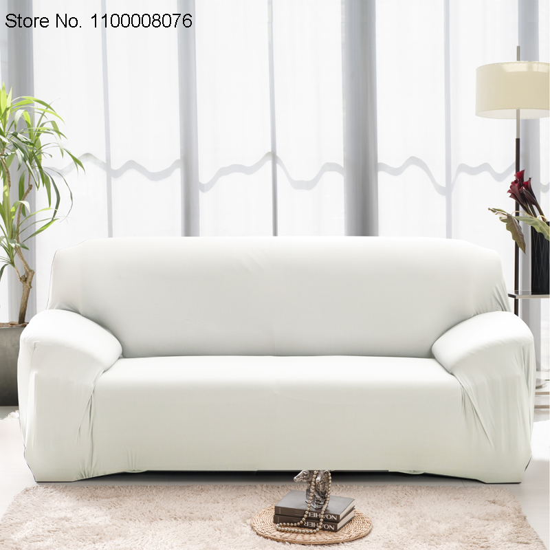 Effen Kleur Sofa Covers Voor Woonkamer Stretch Kussenovertrekken Elastische Materiaal Couch Cover Hoekbank Cover Dubbele Zitting Drie-Seat