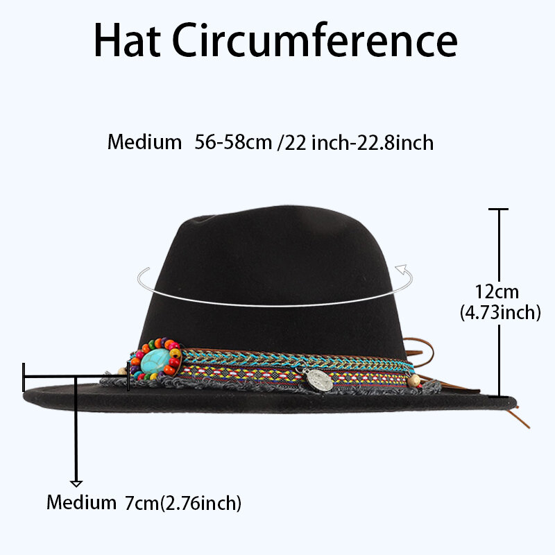 Fedora Hat For Men Retro Hollow Tassel Belt Wide Brim Jazz Hat Women Elegant Wild Top Hats Party Western Cowboy Cap Fashion Tide
