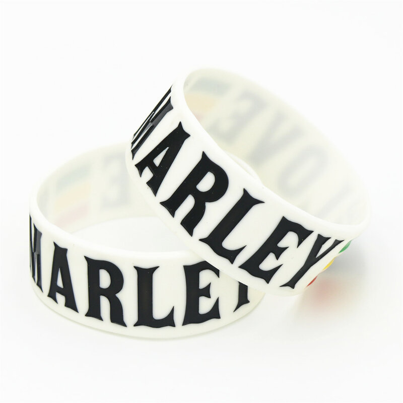 1pc novo largo um amor bob marley silicone pulseira rasta jamaica reggae borracha pulseiras & pulseiras para fãs de música presente sh099