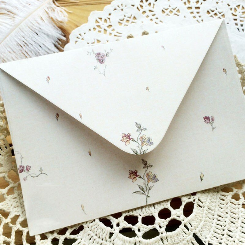 10 قطعة أنيقة الأزهار المغلفات ورقة رسالة القرطاسية الطازجة دعوة عيد الحب