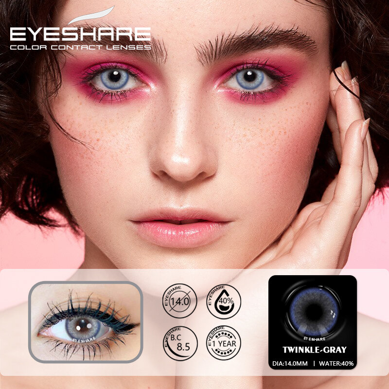 EYESHARE สีคอนแทคเลนส์สำหรับ Eyes 2Pcs Blue ความงามสีรายชื่อเลนส์ธรรมชาติ Contact เลนส์รายปีเครื่องสำอางค์สี...