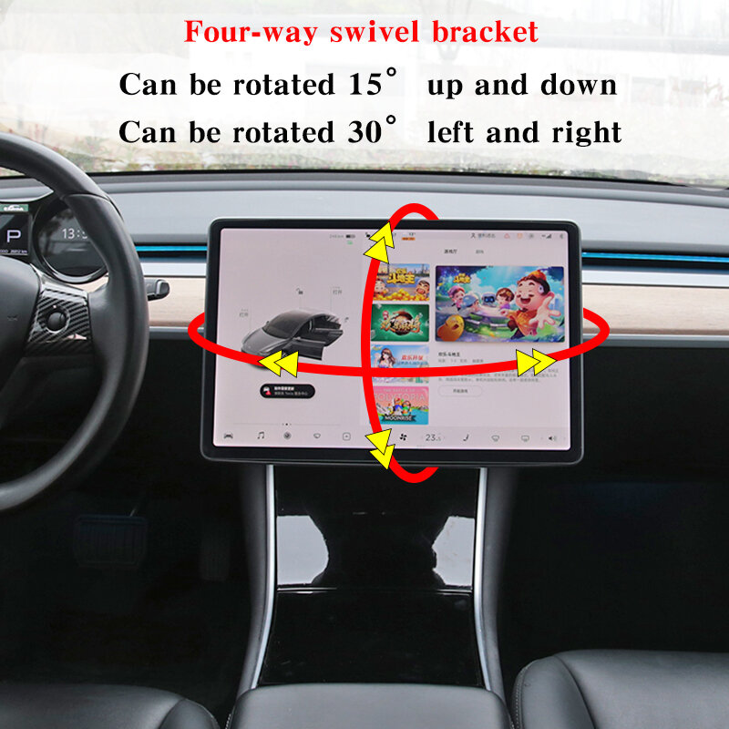 Dla Tesla Model 3 2022 akcesoria kontrola centralna ekran kierownicy nawigacja samochodowa GPS uchwyt do nawigacji Model Y obrót ekranu uchwyt