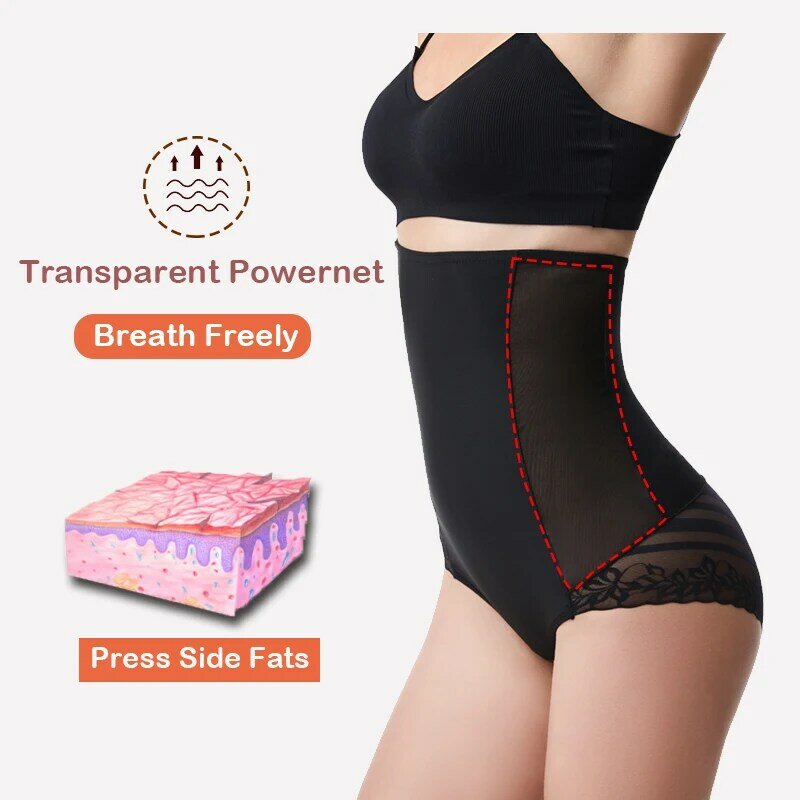 Coloriented 2718 Floral Lace Waist Panties for Women Butt Lifting Slimming Corset High Waisted Skinny Sexy Underwear