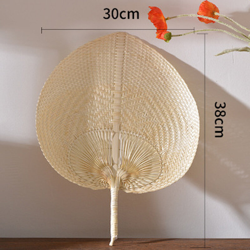 5/10/20pcs Pure Handmade DIY Peach-shaped Bamboo Woven Fan Summer Cooling Colored Chinese Style Hand Fans For Home Wedding Decor