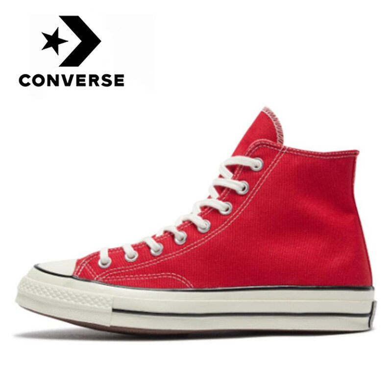 Converse Original Chuck Taylor All Star 1970S ชายและสตรี Unisex สีแดงรองเท้าผ้าใบทุกวัน Leisure ลื่นผ้าใบรองเท้า