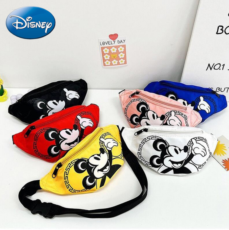 Disney 2022 novo crianças fanny pacote saco do telefone móvel mickey mouse minnie menina kawaii fanny pacote anime saco do mensageiro menino peito saco