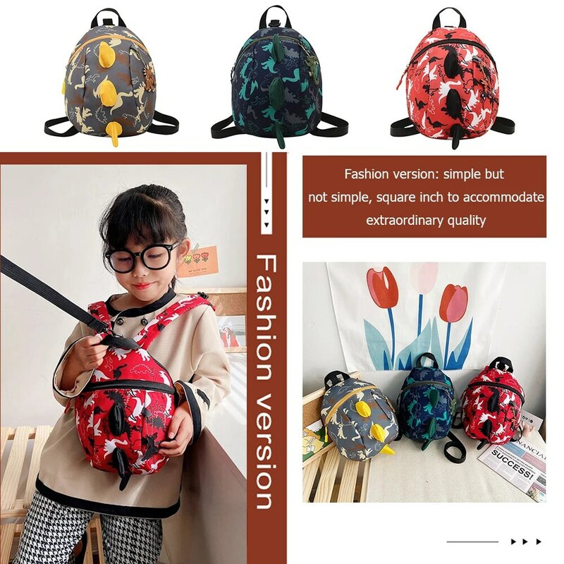 Children Cartoon Dinosaur 3D Rucksacks Casual Kindergarten Mini Handbag Knapsack