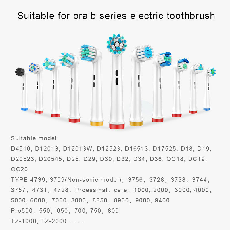 4 رؤوس فرشاة استبدال لفم الأسنان الكهربائي عن طريق الفم-B تناسب الطاقة المتقدمة/برو الصحة/انتصار/ثلاثية الأبعاد Excel/حيوية الدقة نظيفة