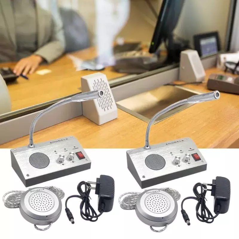 Dual Way Window Intercom System Bank Counter Interphone Zero-touch For Business Store Bank Station Ticket Window 9908