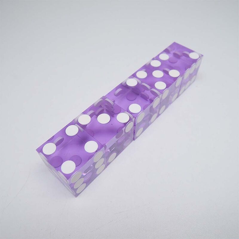 19mm Casino Dice with Razor Edges and Matching Serial Numbers Clear Translucent D6 Royal Craps