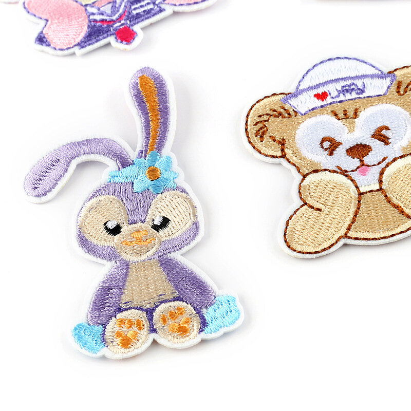 12Pcs Bunny และหมีเหล็กบน Patch เสื้อปัก Patch สำหรับ Diy เสื้อผ้าเด็ก Badge รีดผ้าตกแต่งเย็บเสื้อผ้ารูปแบบ