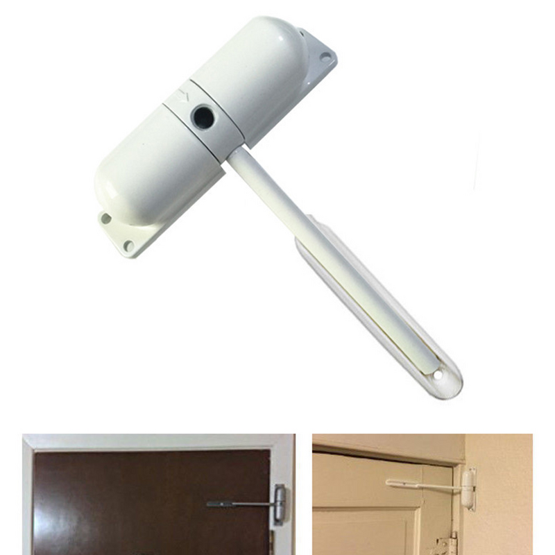 Household Light Spring Track Automatic Door Closer Spring Loaded Door Closer(White)