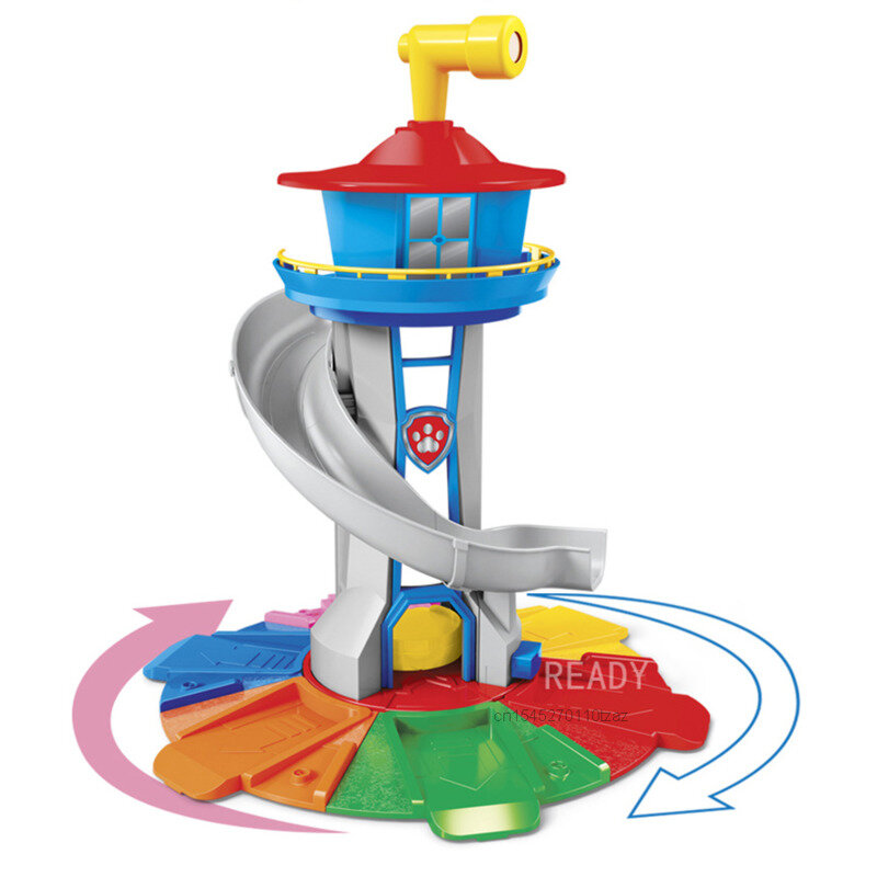 Pawed-Conjunto de juguetes de plástico para niños, Set de juguetes de capitán y perro, gran mirador, Torre impulsada, vigilancia, Base de rescate, figura de acción, modelo