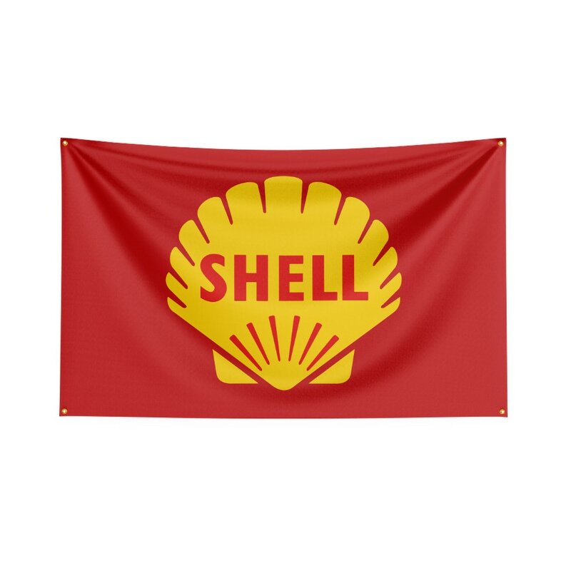 3X5ฟุต Shell พลังงาน Oil ธงโพลีเอสเตอร์พิมพ์โลโก้แบนเนอร์