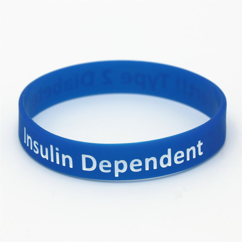 Pulsera de silicona para diabéticos, brazalete para diabéticos con alerta médica tipo 1, para Diabetes, dependiente de la insulina, 1 unidad, SH043
