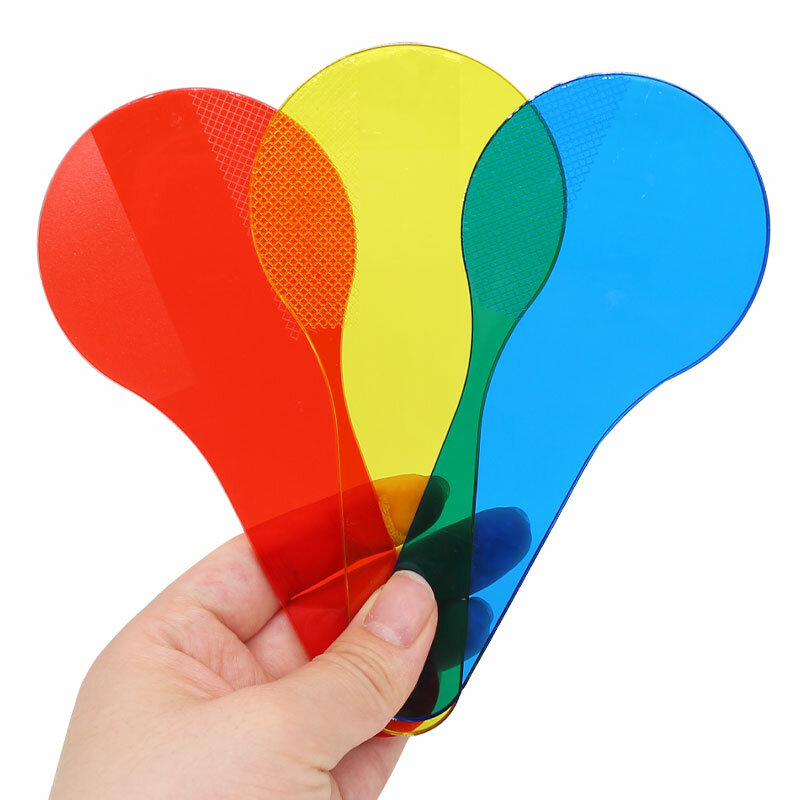 ستة ألوان مضرب شكل مرشح ثلاثة اللون الأساسي للضوء التوليف تجربة أداة مرشحات نقل الضوء الملونة