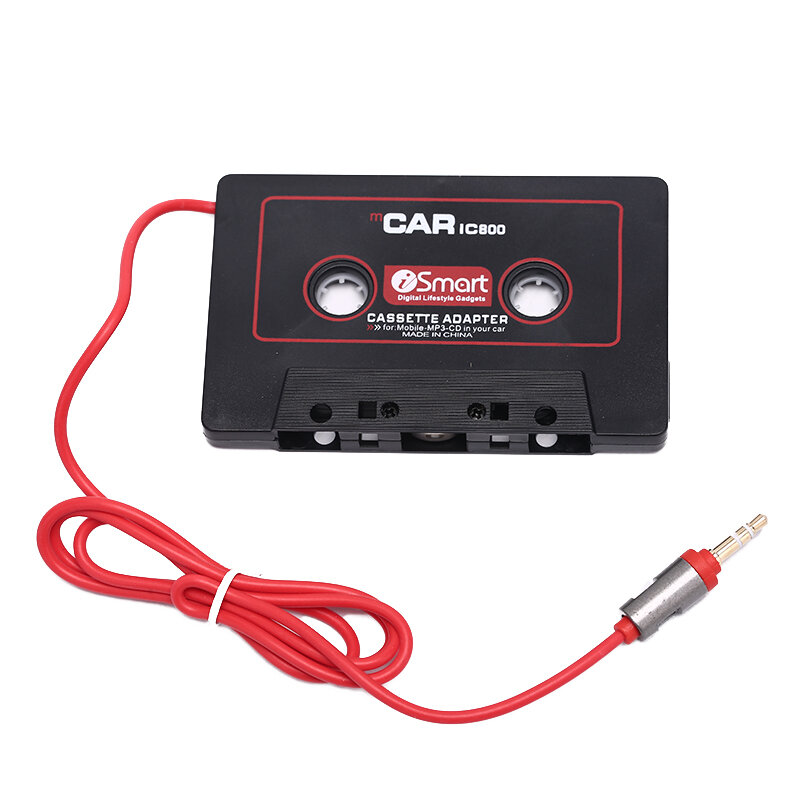 1pc áudio cassete fita adaptador aux cabo de cabo 3.5mm jack para mp3 ipod cd player abs plástico 10x6cm 110cm 3.5mmjack portátil