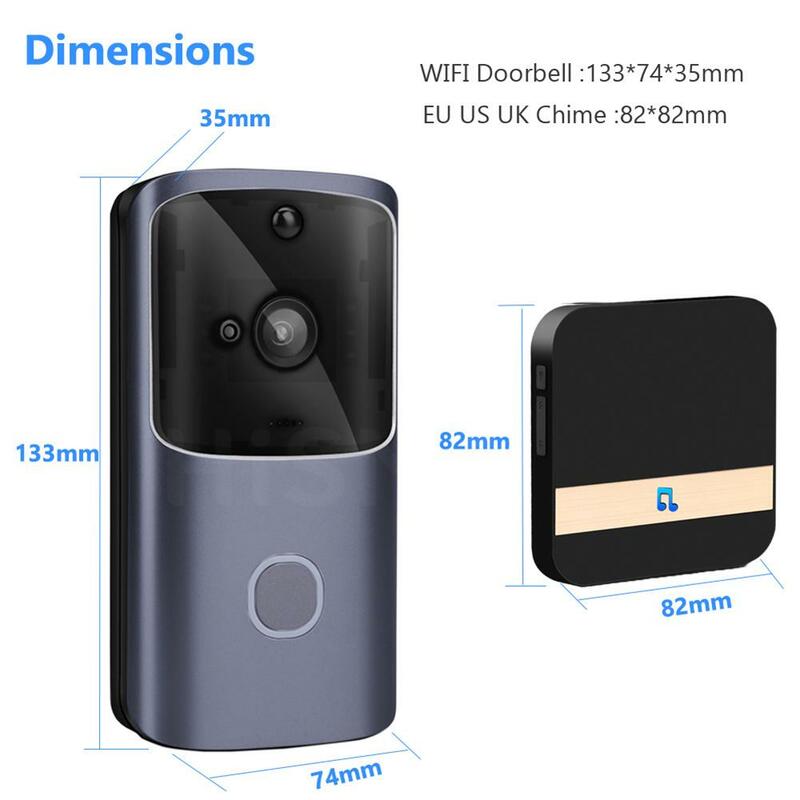 M10 Smart Hd 720p 2.4G Wireless Wifi Video Doorbell Camera Visual Intercom Night Vision Ip Doorbell Wireless Security Camera IP