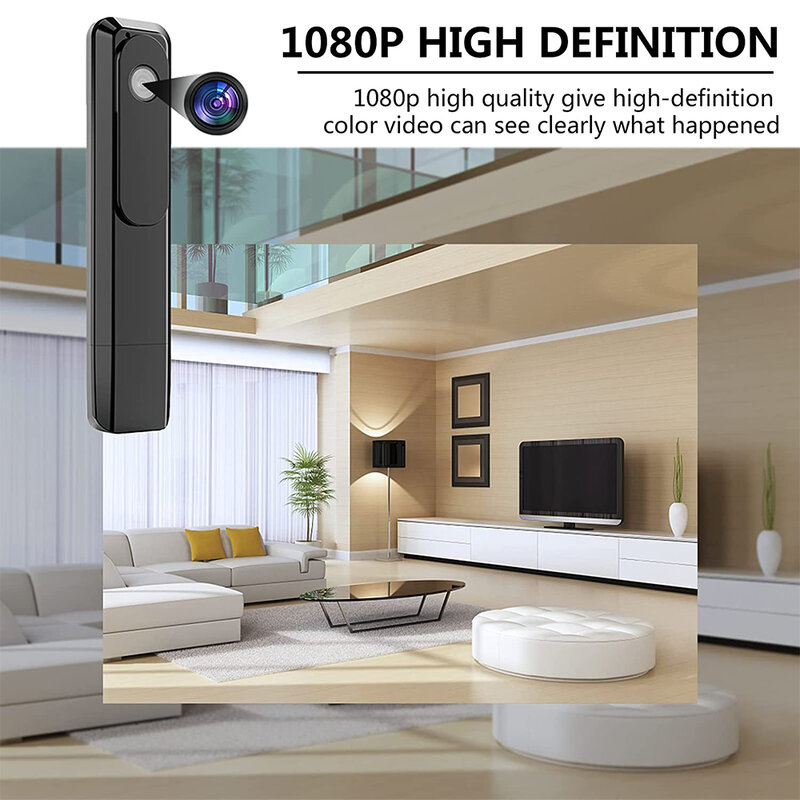 Minicámara DV de mano con Clip trasero, dispositivo de vigilancia con batería portátil, cámara web de 1080P