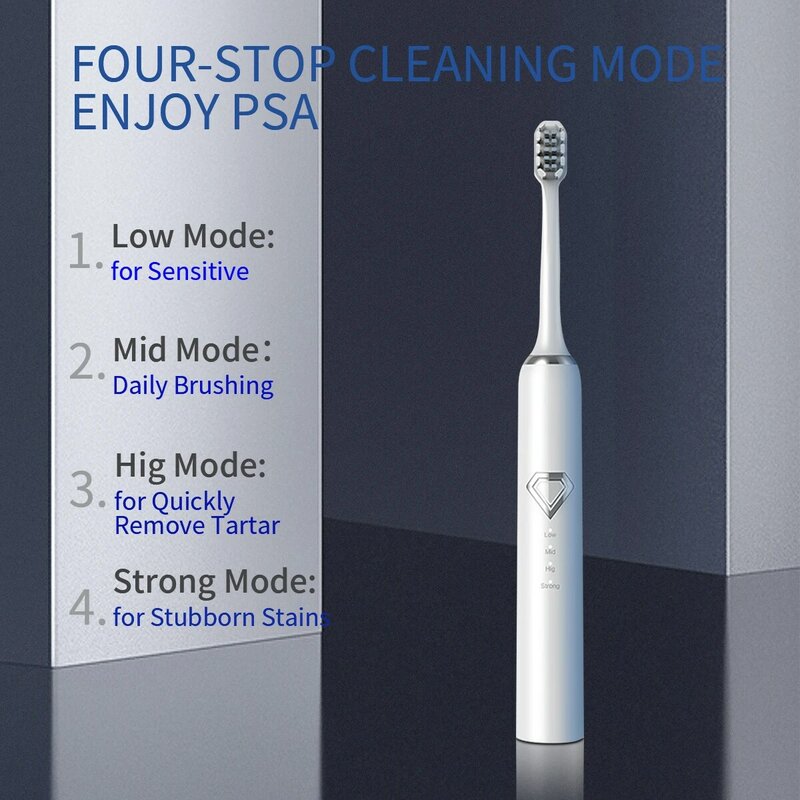 Electric Toothbrush Sonic Ultrasonic Smart Replacement Tooth Brushes Dental Whitening Oral Care for Adults Children