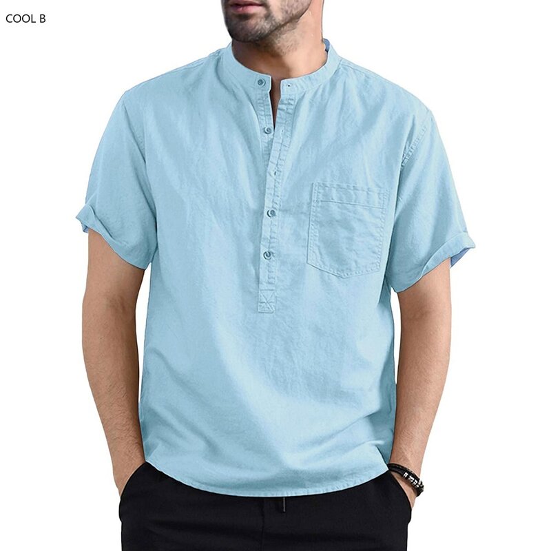 Рубашка мужская хлопковая, летняя одежда